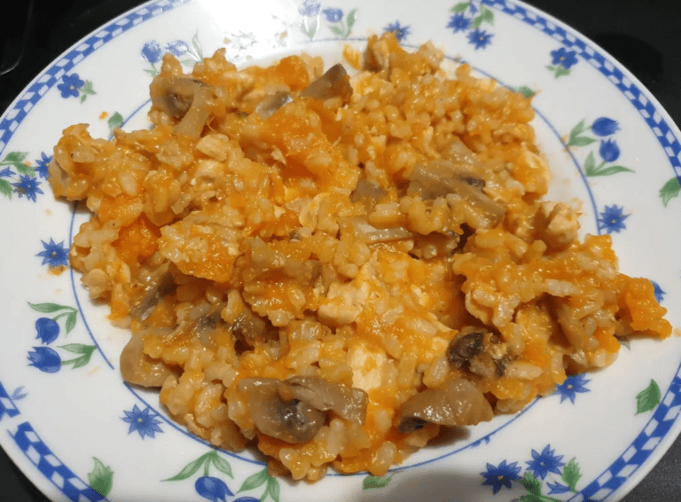 Risotto de Poulet aux Champignons et Patate Douce