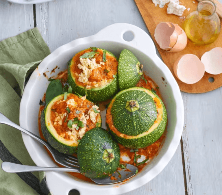 Courgettes rondes farcies au Thermomix