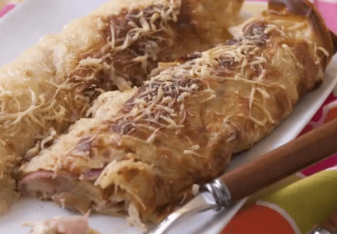 Crêpes salées au jambon, champignons et béchamel