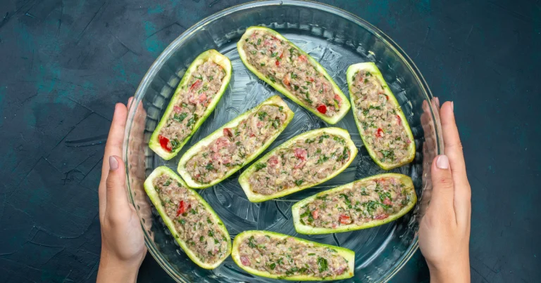 courgettes farcies à la viande hachee