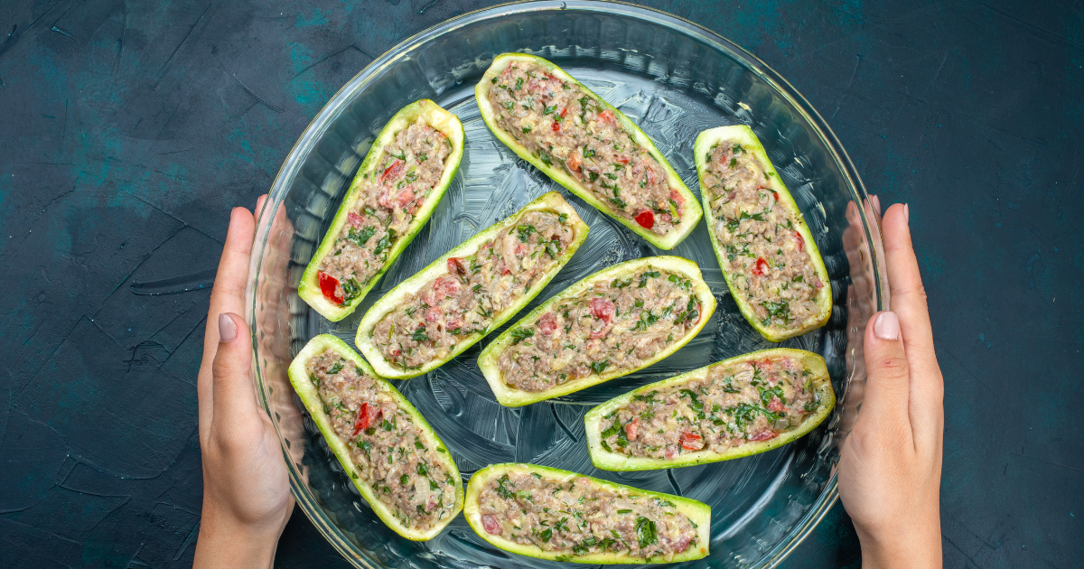 courgettes farcies à la viande hachee