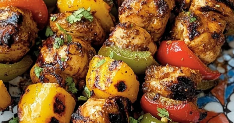 Brochettes de poulet mariné