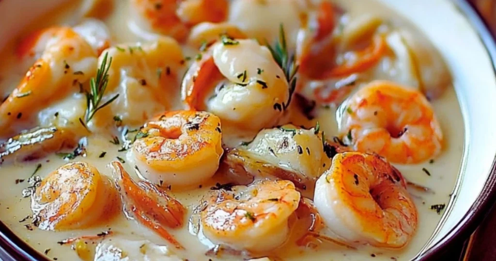 Blanquette de Saint-Jacques et Crevettes