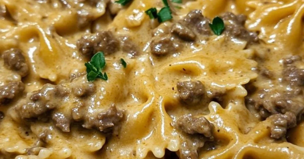 pâtes papillon à la viande hachée